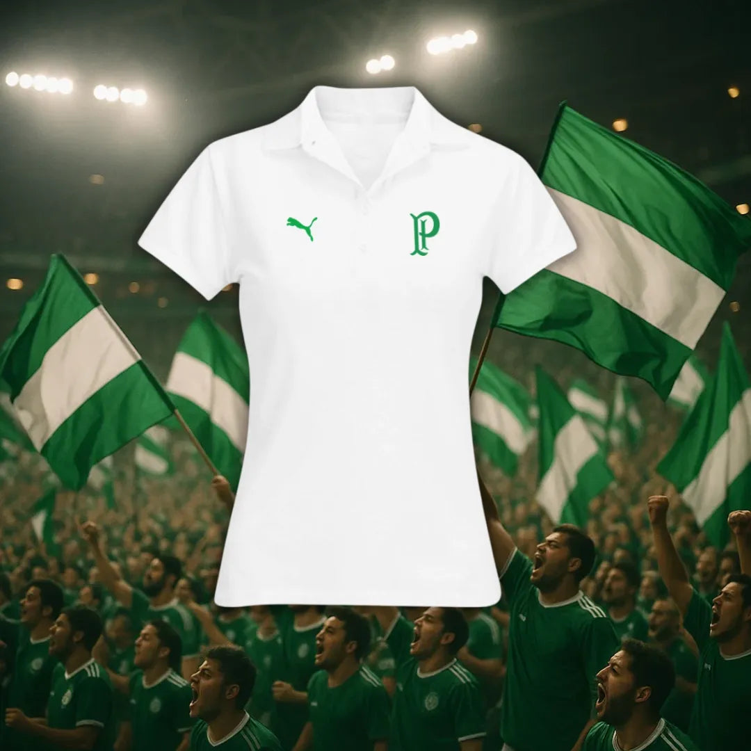 Camisa Polo Feminina - Palmeiras Retrô