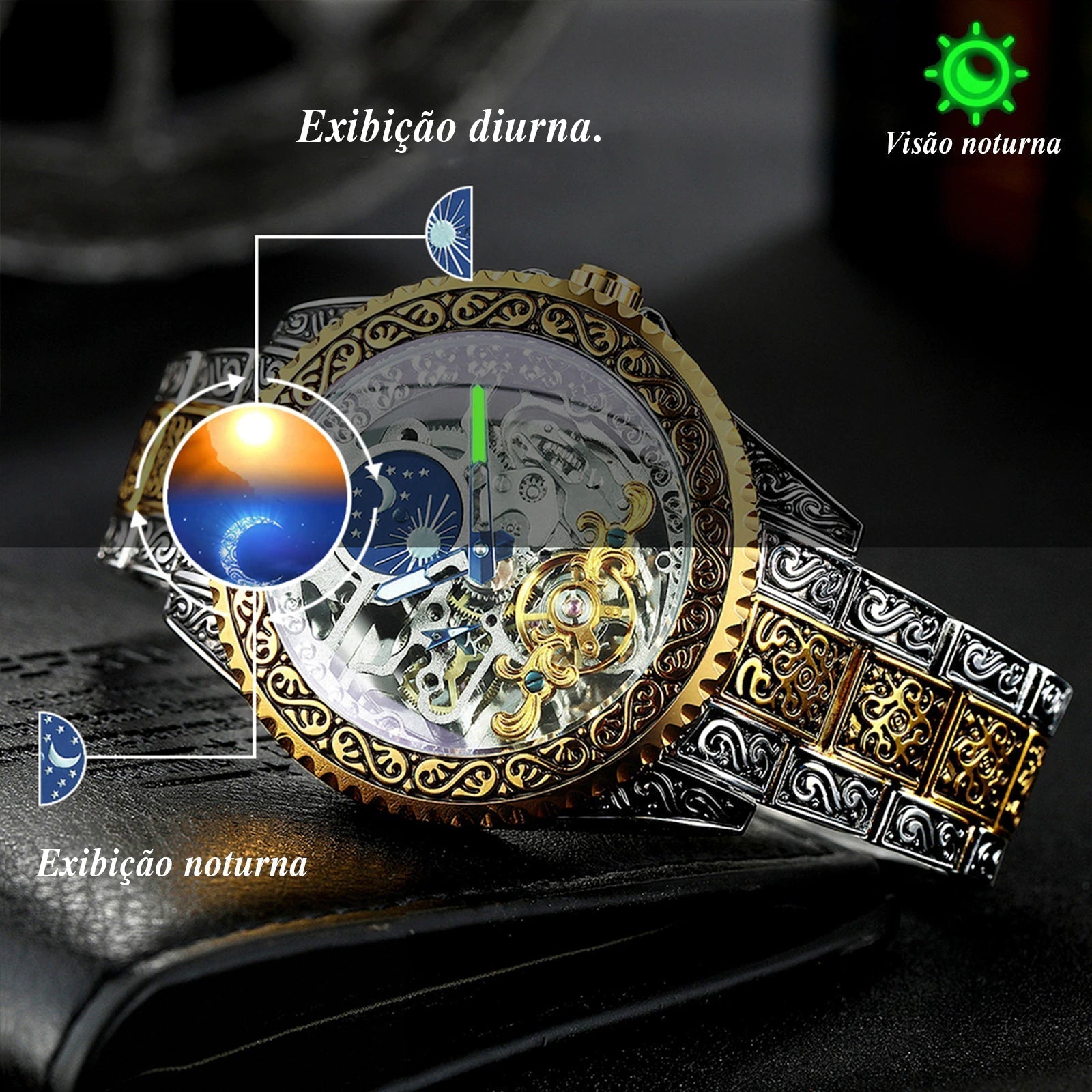 Relógio Mecânico Masculino LunarBoss