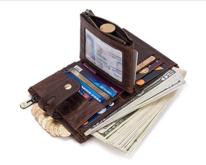 Carteira Jeep Anti Furto em Couro Modelo Kavis Bonwe