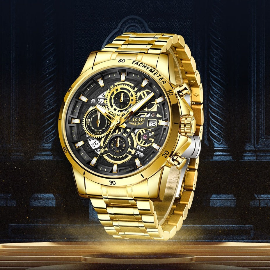 Relógio Masculino General Gold