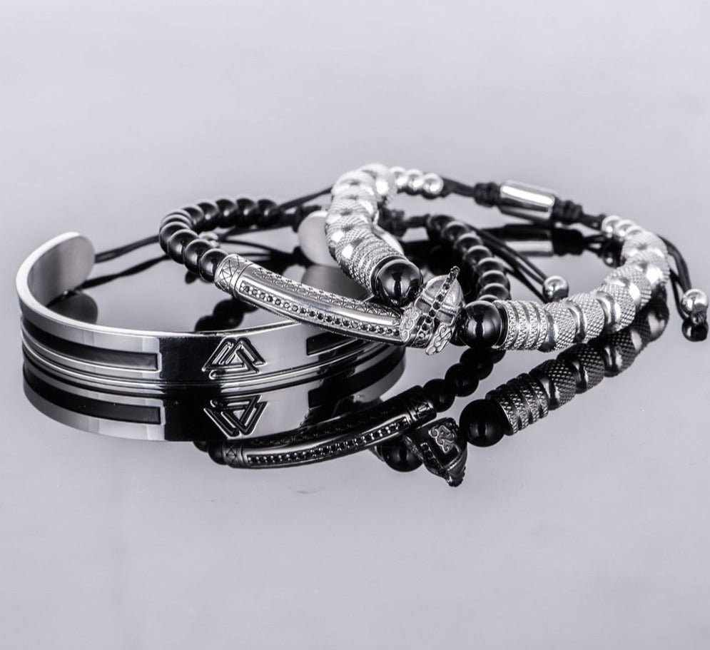 Kit Gladiador 3 Pulseiras Masculinas Premiuns