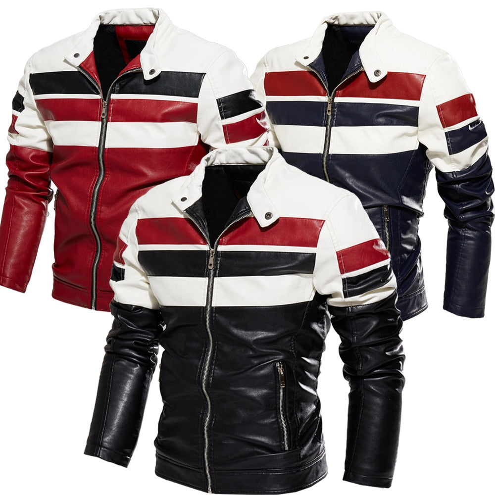 Jaqueta Masculina de Couro MotoRacer