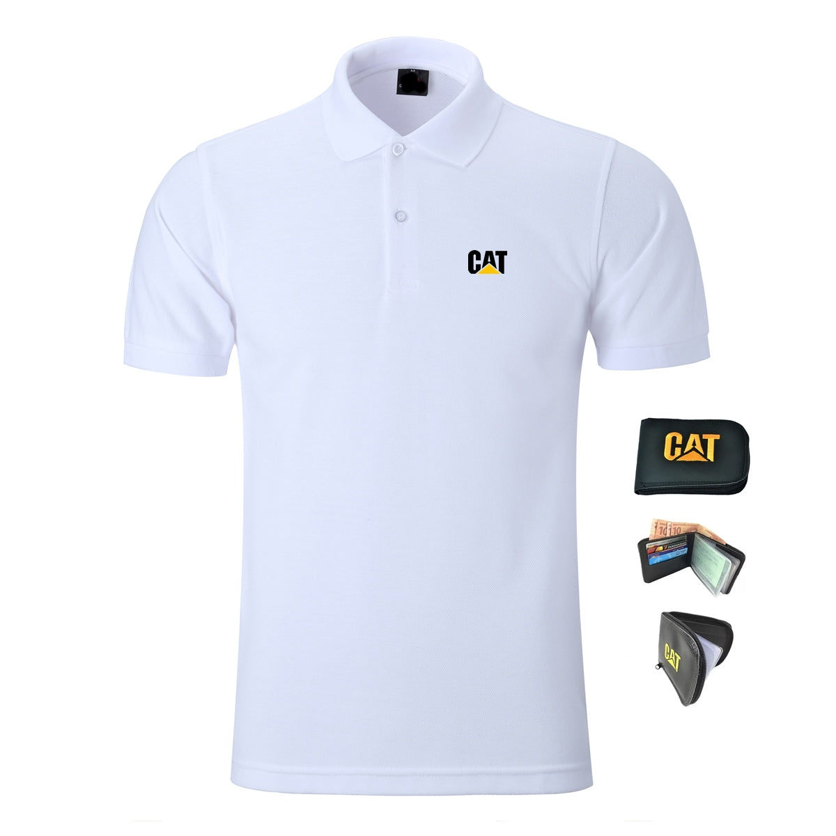 Camisa Polo CAT + Carteira de Brinde
