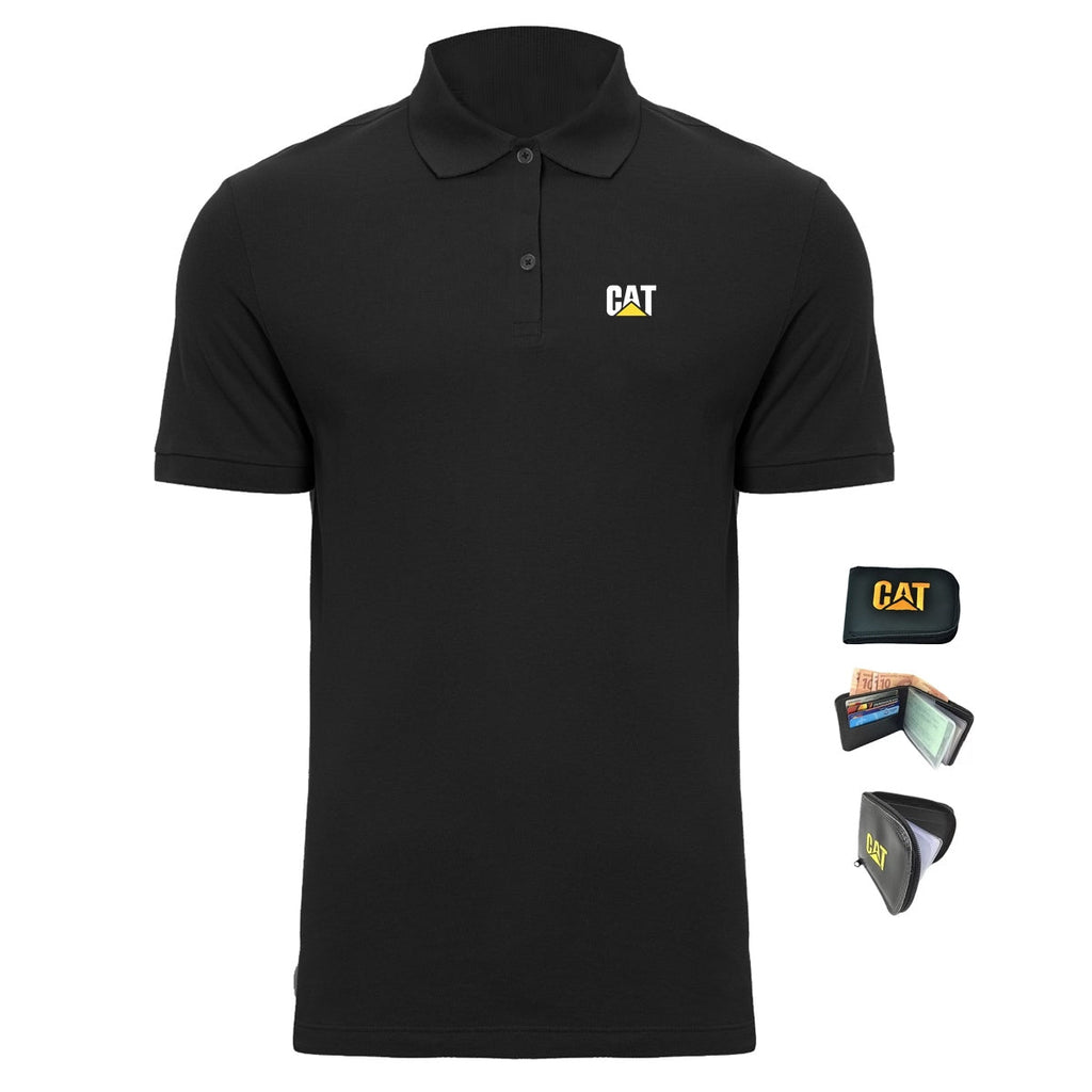 Camisa Polo CAT + Carteira de Brinde