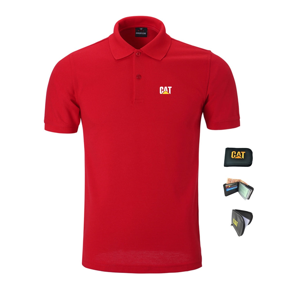 Camisa Polo CAT + Carteira de Brinde